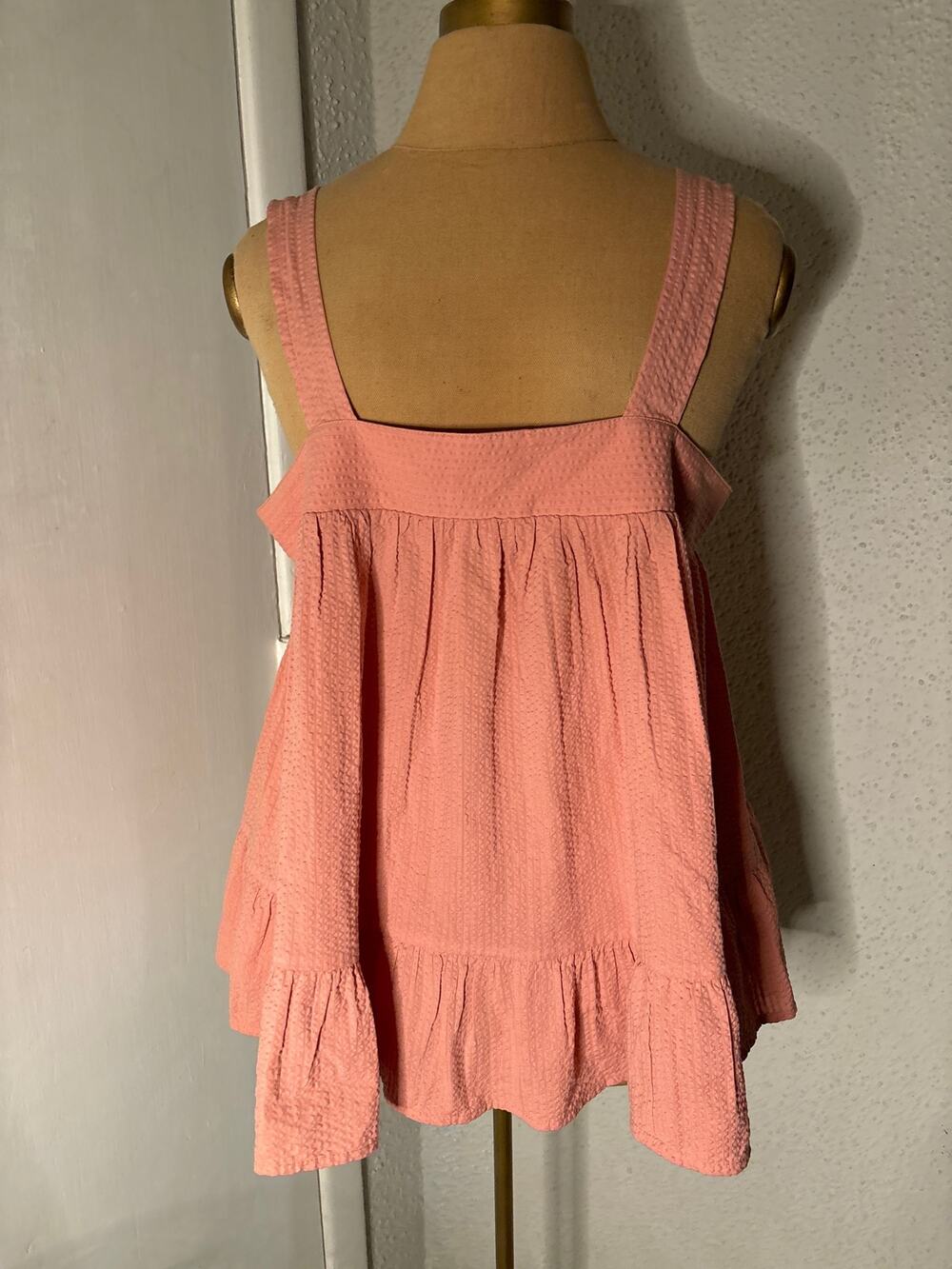 ASOS Pink Ruffle Bottom Babydioll Top 4 NEW Coquette Girl Balletcore Fairycore